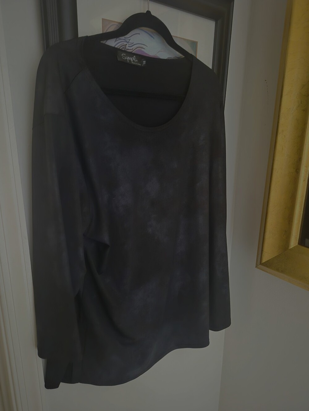 Sympli Black Long Sleeve Scoop Neck Tunic Sz18